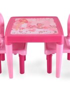 PILSAN Set masuta cu doua scaunele Study Table Pink spatar inaltmargini rotunjite