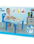 PILSAN Set Masuta moderna si scaunel cu spatar Modern Study Blue pentru studiuactivitatirealizat din plastic rezistentusor de montatutilizare interiorexteriorgradinitecreseafterschoolsarcina maxima 50kg