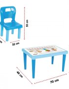 PILSAN Set Masuta moderna si scaunel cu spatar Modern Study Blue pentru studiuactivitatirealizat din plastic rezistentusor de montatutilizare interiorexteriorgradinitecreseafterschoolsarcina maxima 50kg