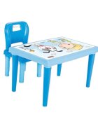 PILSAN Set Masuta moderna si scaunel cu spatar Modern Study Blue pentru studiuactivitatirealizat din plastic rezistentusor de montatutilizare interiorexteriorgradinitecreseafterschoolsarcina maxima 50kg