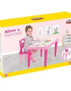 PILSAN Set Masuta moderna si scaunel cu spatar Modern Study Roz pentru studiuactivitatirealizat din plastic rezistentusor de montatutilizare interiorexteriorgradinitecreseafterschoolsarcina maxima 50kg