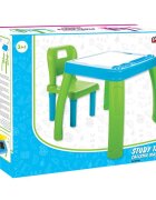 PILSAN Set Masuta si scaunel de studiu pentru copii Study Table Albastrucolturi rotunjitespatar confortabilmasuta cu spatiu de depozitare si compartiment pentru paharculori si accesorii
