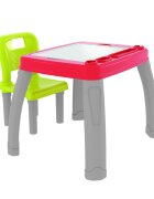 PILSAN Set Masuta si scaunel de studiu pentru copii Study Table Rosucolturi rotunjitespatar confortabilmasuta cu spatiu de depozitare si compartiment pentru paharculori si accesorii