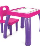 PILSAN Set Masuta si scaunel de studiu pentru copii Study Table Rozcolturi rotunjitespatar confortabilmasuta cu spatiu de depozitare si compartiment pentru paharculori si accesorii