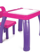 PILSAN Set Masuta si scaunel de studiu pentru copii Study Table Rozcolturi rotunjitespatar confortabilmasuta cu spatiu de depozitare si compartiment pentru paharculori si accesorii