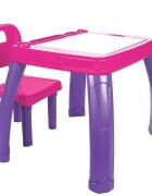 PILSAN Set Masuta si scaunel de studiu pentru copii Study Table Rozcolturi rotunjitespatar confortabilmasuta cu spatiu de depozitare si compartiment pentru paharculori si accesorii
