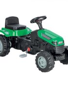 PILSAN Tractor cu pedale pentru copii Active Green cu scaunel reglabil transmisie pe lant spatar volan claxon de la 3 ani pana la 50 kg