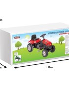 PILSAN Tractor cu pedale pentru copii Active Red cu scaunel reglabil transmisie pe lant spatar volan claxon de la 3 ani pana la 50 kg