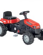 PILSAN Tractor cu pedale pentru copii Active Red cu scaunel reglabil transmisie pe lant spatar volan claxon de la 3 ani pana la 50 kg