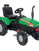 PILSAN Tractor cu pedale pentru copii Operated Green cu scaunel reglabil si detasabil transmisie pe lant cu volan spatar si claxon dimensiune 102 x 53 x 66 cm