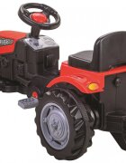 PILSAN Tractor cu pedale pentru copii Power Redtransmisie pe lant volan cu claxon scaun reglabil cu spatar de la 3 ani pana la 50 kg