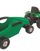 PILSAN Tractor cu remorca Big Trolley Green transmisie pe lant volan cu claxon scaun reglabil spatar de la 3 ani pana la 50 kg
