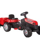 PILSAN Tractor cu remorca pentru copii Active Red transmisie pe lant volan cu claxon scaun reglabil spatar de la 3 ani pana la 50 kg dimensiune 143x48x51 cm