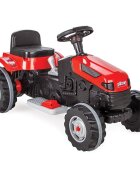 PILSAN Tractor electric pentru copii Active 45W Red din plastic rezistent cu pedala de accelerare frana scaun reglabil in 6 pozitii claxon lumini viteza maxima 3 kmh dimensiune 51 x 95 x 51 cm