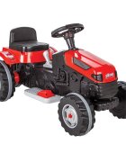 PILSAN Tractor electric pentru copii Active 45W Red din plastic rezistent cu pedala de accelerare frana scaun reglabil in 6 pozitii claxon lumini viteza maxima 3 kmh dimensiune 51 x 95 x 51 cm