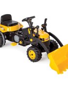 PILSAN Tractor pentru copii Active Yellow cu pedale si cupa transmisie pe lant volan cu claxon spatar scaun reglabil greutate admisa 50 kg