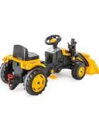 PILSAN Tractor pentru copii Active Yellow cu pedale si cupa transmisie pe lant volan cu claxon spatar scaun reglabil greutate admisa 50 kg