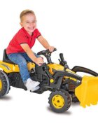 PILSAN Tractor pentru copii Active Yellow cu pedale si cupa transmisie pe lant volan cu claxon spatar scaun reglabil greutate admisa 50 kg