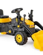 PILSAN Tractor pentru copii Active Yellow cu pedale si cupa transmisie pe lant volan cu claxon spatar scaun reglabil greutate admisa 50 kg