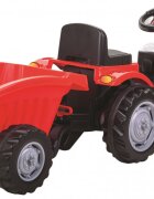 PILSAN Tractor pentru copii Power Red cu remorcaactionat de pedaletransmisie pe lant volan cu claxon scaun reglabil cu spatar de la 3 ani pana la 50 kg
