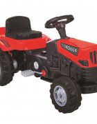 PILSAN Tractor pentru copii Power Red cu remorcaactionat de pedaletransmisie pe lant volan cu claxon scaun reglabil cu spatar de la 3 ani pana la 50 kg