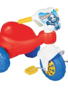 PILSAN Tricicleta cu pedale pentru copii Astronaut Red roti din plastic rezistent aparatoare noroi pe roata din fata in geanta depozitare