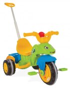 PILSAN Tricicleta pentru copii Caterpilar Green cu maner parental detasabil pentru control al directiei suport pentru picioare claxonroti cu aparatoare noroisezut cu spatar de la 3 anigreutate suportata maxim 35kg