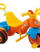 PILSAN Tricicleta pentru copii Caterpilar Orange cu maner parental detasabil pentru control al directiei suport pentru picioare claxonroti cu aparatoare noroisezut cu spatar de la 3 anigreutate suportata maxim 35kg