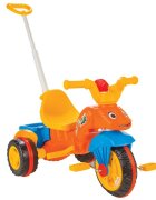PILSAN Tricicleta pentru copii Caterpilar Orange cu maner parental detasabil pentru control al directiei suport pentru picioare claxonroti cu aparatoare noroisezut cu spatar de la 3 anigreutate suportata maxim 35kg