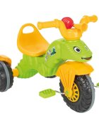 PILSAN Tricicleta pentru copii Caterpillar Green cu pedale claxon sezut cu spatar roti cu aparatoare de noroi de la 3 ani pana la 35 kg