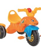 PILSAN Tricicleta pentru copii Caterpillar Orange cu pedale claxon sezut cu spatar roti cu aparatoare de noroi de la 3 ani pana la 35 kg