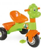 PILSAN Tricicleta pentru copii Dino Green cu maner reglabil pe inaltimesistem roata libera spatiu de depozitare de la 3 ani pana la 35 kg