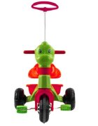 PILSAN Tricicleta pentru copii Dino RedGreen cu maner reglabil pe inaltimesistem roata libera spatiu de depozitare de la 3 ani pana la 35 kg