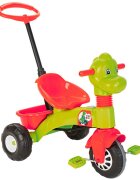 PILSAN Tricicleta pentru copii Dino RedGreen cu maner reglabil pe inaltimesistem roata libera spatiu de depozitare de la 3 ani pana la 35 kg