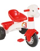 PILSAN Tricicleta pentru copii Pony White cu pedale cosulet pentru jucarii sezut cu spatar greutate admisa 35 kg