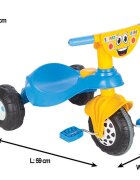 PILSAN Tricicleta pentru copii Smart Blue cu pedaledesign ergonomic si durabilroti rezistenteusor de manevrat de la 3 ani pana la 35 kgclaxon inclus