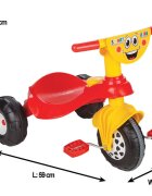 PILSAN Tricicleta pentru copii Smart Red cu pedaledesign ergonomic si durabilroti rezistenteusor de manevrat de la 3 ani pana la 35 kgclaxon inclus