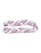 PJ BABY Protectie laterala patut bebe bumper impletit grey-lilac-pink 340 cm