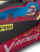 PLASTIKO Patut tineret MDF Vaper negru rosu 200x90