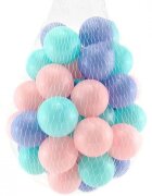 PlayCity Set 100 bile din plastic diametru 6 cm Premium 4 colors Pastel