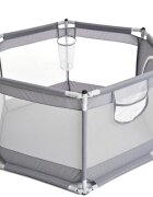 PlayCity Tarc pentru copii pliabil hexagonal cu fereastra de acces 136 cm Grey