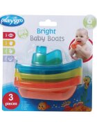 Playgro Set 3 jucarii de baie 3 barcute colorate 6 luni+ Bright Baby Boats