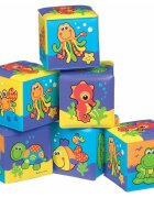 Playgro Set 6 cuburi moi pentru baie cu animalute marine