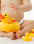 Playgro Set de joaca de baie Ratusca cu trei bococi fara gauri
