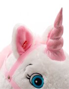 PLAYTO Balansoar din plus pentru copii White Unicorn cu baza din lemnsunete si miscari