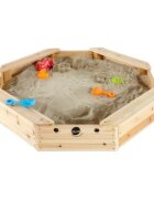 Plum Cutie hexagonala din lemn pentru nisip Treasure Beach 104x104 cm cu prelata