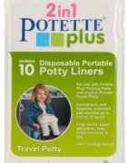 Potette Plus Pachet economic albastru olita portabila + liner reutilizabil + 10 pungi biodegradabile