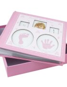 Procart Album foto baby personalizabil 200 poze 10x15 amprente bebelus cutie culoare roz