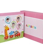 Procart Album foto baby train personalizabil 50 file tip carte 200 poze format 10x15 culoare roz