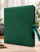 Procart Album foto elegant velvet 500 fotografii 10x15 catifea verde pagini negre premium
